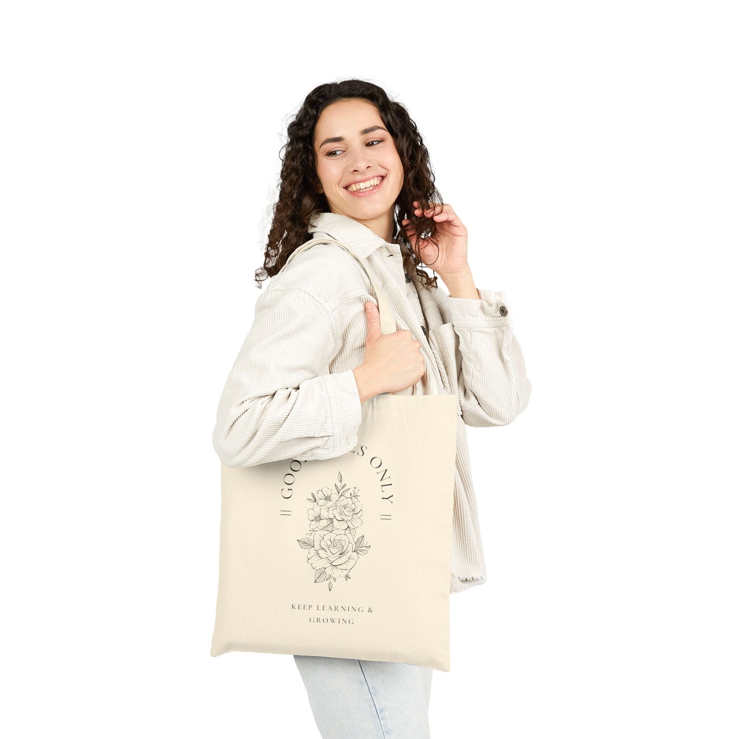 Good Vibes Only Cotton Canvas Tote