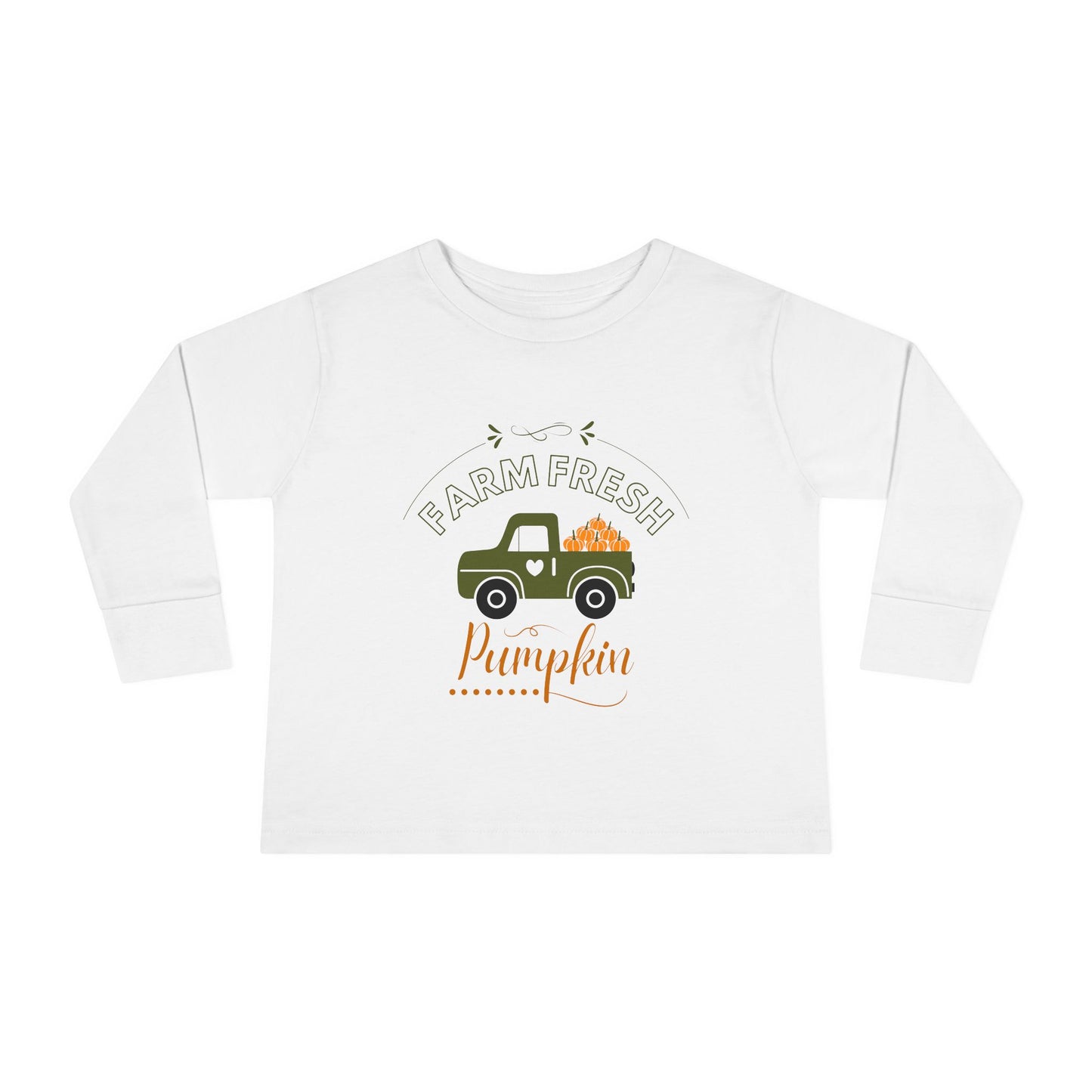 Farm Fresh Pumpkin Long Sleeve Toddler Shirt