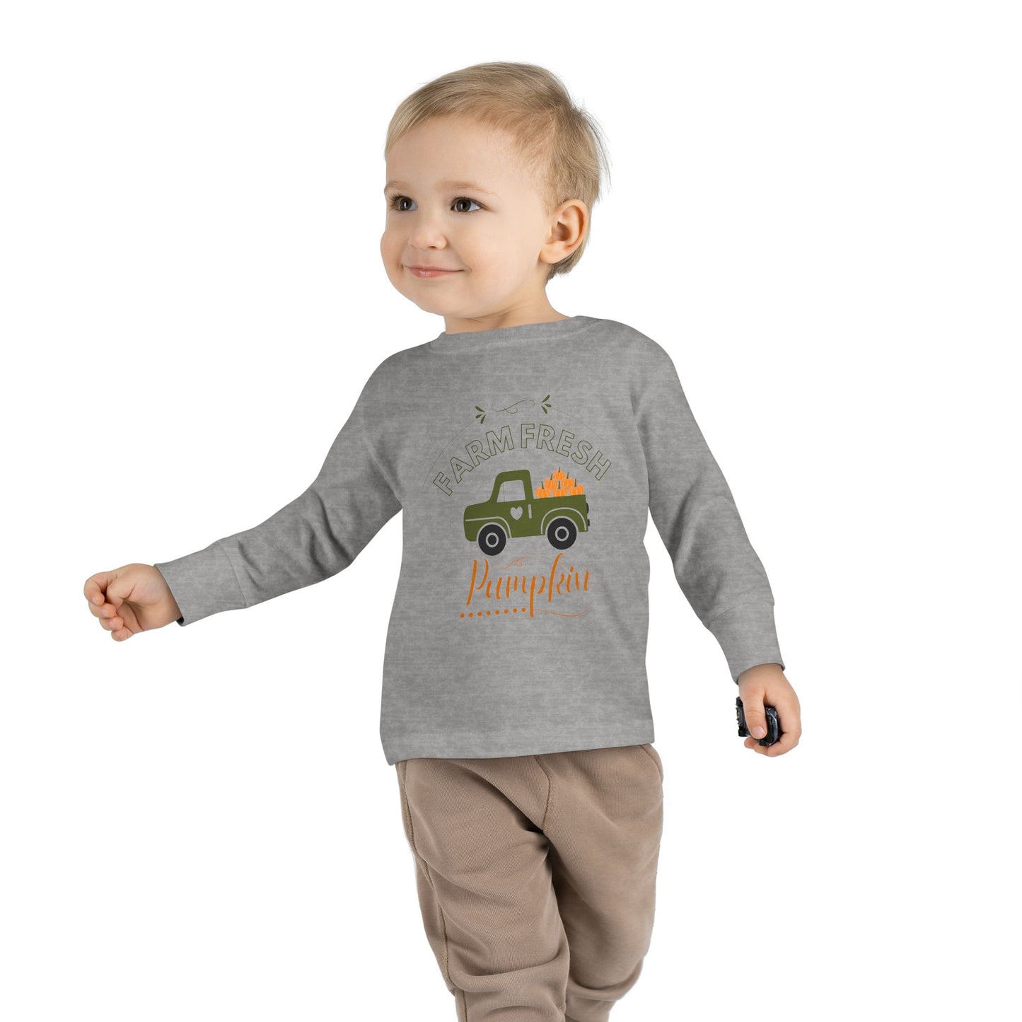 Farm Fresh Pumpkin Long Sleeve Toddler Shirt