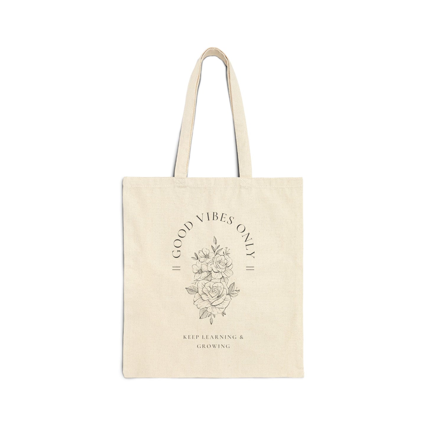 Good Vibes Only Cotton Canvas Tote