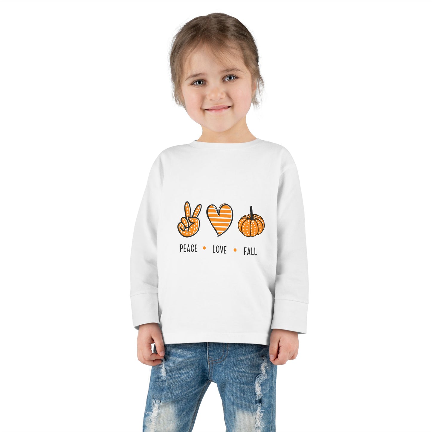 Peace Love Fall Toddler Long Sleeve Shirt