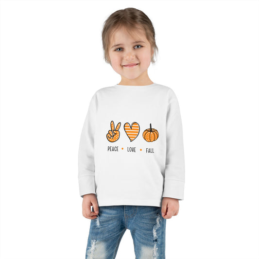Peace Love Fall Toddler Long Sleeve Shirt