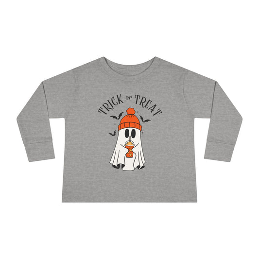 Trick or Treat Ghost Toddler Long Sleeve Tee