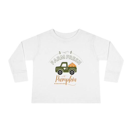 Farm Fresh Pumpkin Long Sleeve Toddler Shirt